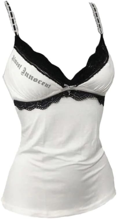 Womens Y2K Emo Grunge Tank Top Graphic Vintage Print Mini Gothic Sexy Camis - Image 3