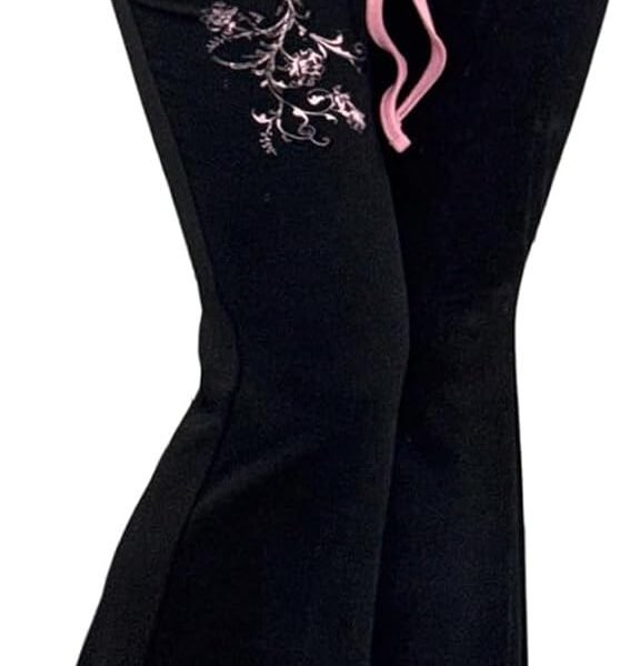 SOLY HUX Women's Emo Goth Grunge Pants Bootcut Bell Bottoms Leggings