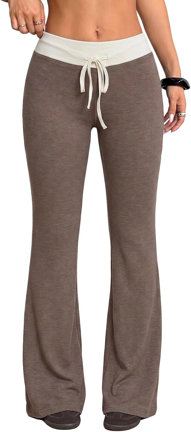 SOLY HUX Women's Emo Goth Grunge Pants Bootcut Bell Bottoms Leggings - Image 6