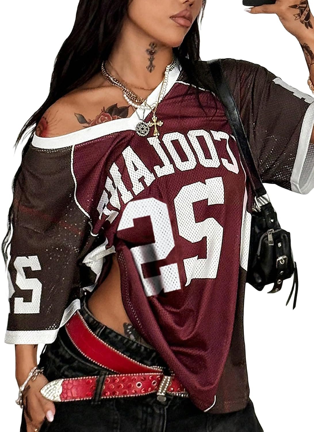 SOLY HUX Women's Y2k Jersey Shirts Graphic Oversized Tops - Image 9