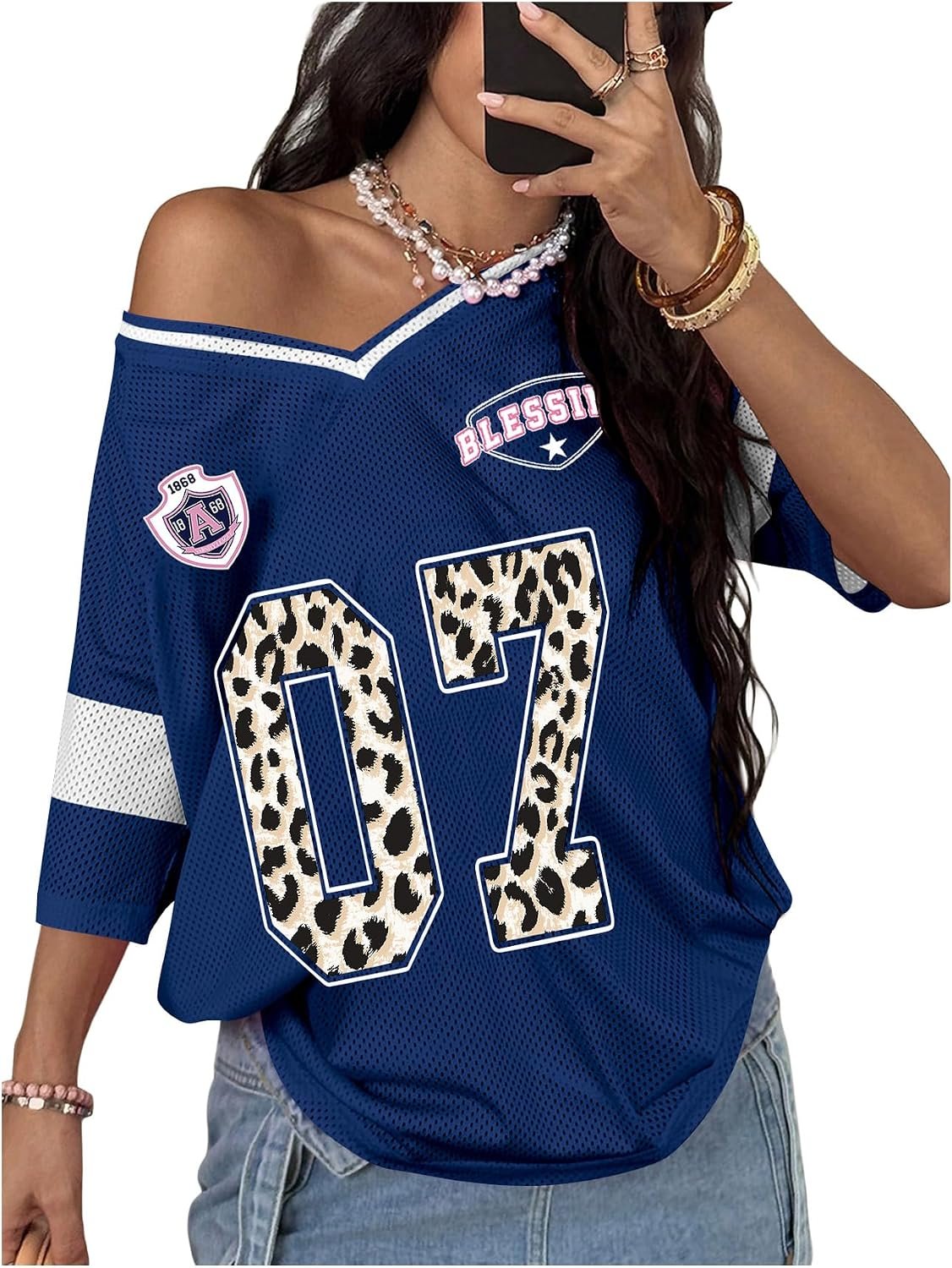 SOLY HUX Women's Y2k Jersey Shirts Graphic Oversized Tops - Image 4